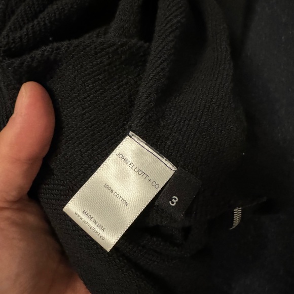 John Elliott Men’s Black Side Zip Sweater Size 3 - Picture 3 of 4